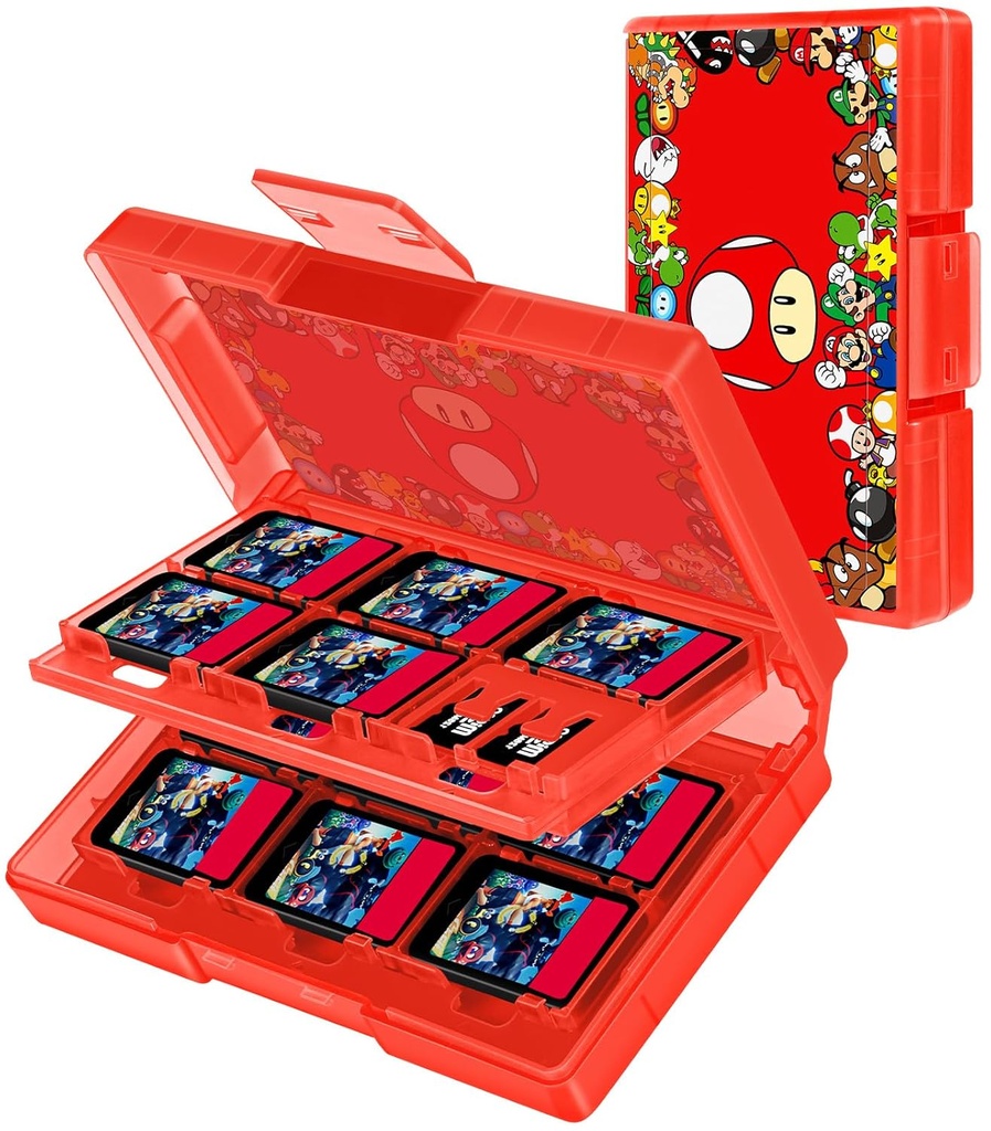ESTUCHE PORTA JUEGOS TOAD ROJO