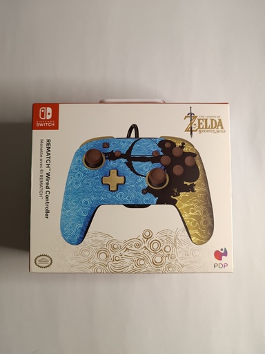 CONTROL ZELDA AZUL CON DORADO (CABLEADO)